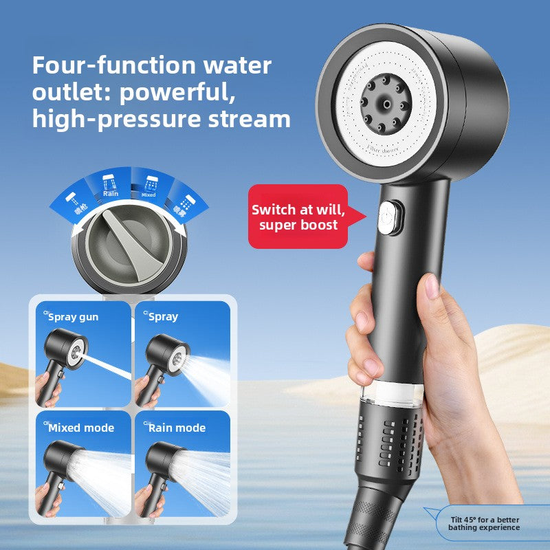Pet Turbo Pressure Shower Head with Filter
